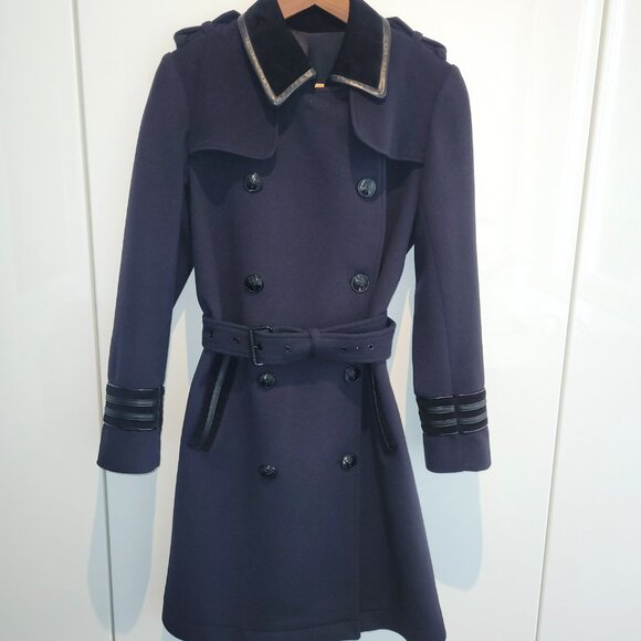 The Kooples Women's Navy Wool Peacoat Size EU 32 /XS-S - Picture 3 of 14